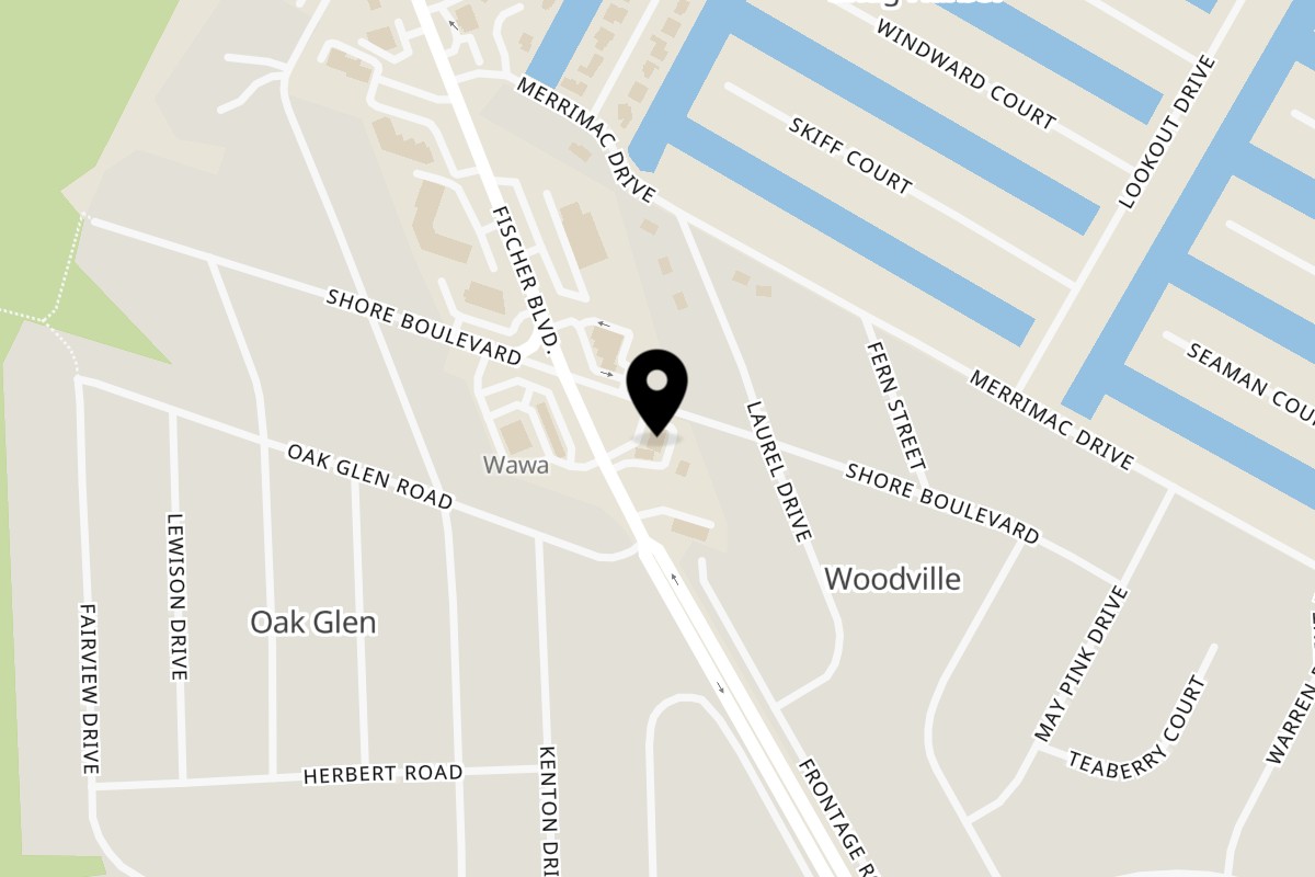 Map showing the location of Beach Tacos & Tequila on 1137 Fischer Blvd in Toms River
